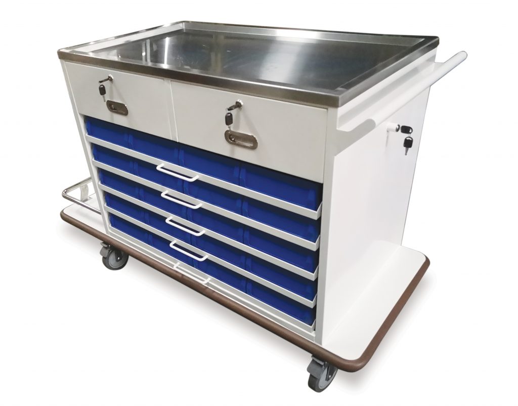 MEDICATION TROLLEY WITH MAXI BINS (MS6700) Mastersteel Medical